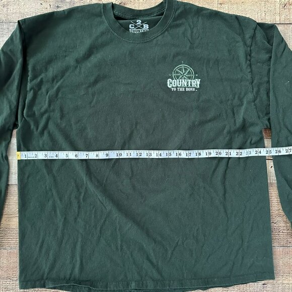 Country to the Bone C2B Green longsleeve whitetail deer graphic tshirt men's 2xl - Picture 2 of 5